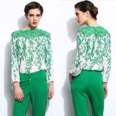 Camisa Folhas Detalhe Renda